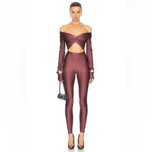 The Andamane Kendall Off Shoulder Jumpsuit in Mauve